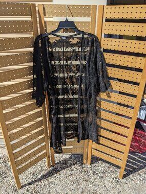 Black Lace Swim Cover Up Sz L